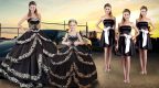 Black Taffeta Lace Up Sweetheart Sleeveless Floor Length Quinceanera Gown Embroidery and Ruffled Layers