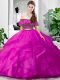 Tulle Sleeveless Floor Length Sweet 16 Dress and Lace and Ruffles