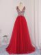 Gorgeous Tulle Sleeveless Homecoming Dress Brush Train and Beading