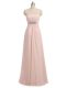 Romantic Sleeveless Side Zipper Floor Length Beading Dama Dress