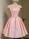 New Style 3 4 Length Sleeve Lace Up Knee Length Belt Dama Dress for Quinceanera