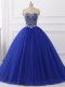 Perfect Floor Length Ball Gowns Sleeveless Royal Blue Vestidos de Quinceanera Lace Up