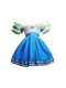 Blue And White Taffeta Zipper Prom Dresses Short Sleeves Mini Length Ruffles