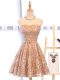 Great Mini Length Champagne Homecoming Dress Sweetheart Sleeveless Lace Up