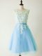 Sleeveless Lace Up Knee Length Lace Quinceanera Court of Honor Dress