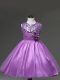 Knee Length Ball Gowns Sleeveless Lilac Little Girls Pageant Gowns Zipper