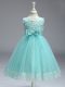Stunning Scoop Sleeveless Tulle Pageant Gowns For Girls Lace and Bowknot Zipper