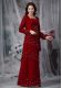 Wine Red Empire Straps Sleeveless Chiffon Floor Length Zipper Beading
