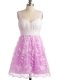 Great Lilac Empire Lace Quinceanera Court Dresses Lace Up Lace Sleeveless Knee Length