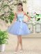 Latest Sleeveless Lace Up Knee Length Lace and Belt Dama Dress for Quinceanera Latest Sleeveless Lace Up Knee Length Lace and Belt Dama Dress for Quinceanera