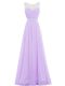 Floor Length Lavender Homecoming Dress Scoop Sleeveless Zipper  Floor Length Lavender Homecoming Dress Scoop Sleeveless Zipper