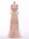 Admirable Scoop Long Sleeves Tulle Prom Evening Gown Beading Zipper