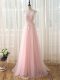 Fitting Cap Sleeves Brush Train Beading and Lace Zipper Dama Dress for Quinceanera