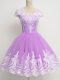Clearance A-line Court Dresses for Sweet 16 Lavender Square Tulle 3 4 Length Sleeve Knee Length Zipper