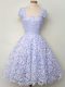 Cap Sleeves Lace Lace Up Quinceanera Dama Dress