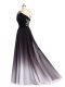 Custom Made Chiffon Sleeveless Prom Party Dress Brush Train and Beading and Ruching