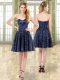 Navy Blue Prom and Party with Beading Sweetheart Sleeveless Lace Up