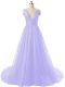 Sexy Lavender Organza Backless Sleeveless Brush Train Ruching Sexy Lavender Organza Backless Sleeveless Brush Train Ruching