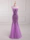 Wonderful Sleeveless Lace Up Floor Length Beading and Sequins Prom Party Dress