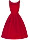 Red Quinceanera Dama Dress Prom and Party and Wedding Party with Ruching Scoop Sleeveless Lace Up