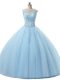 Best Selling Sleeveless Lace Up Floor Length Beading and Lace Sweet 16 Quinceanera Dress