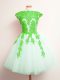 Custom Designed Multi-color Scalloped Lace Up Appliques Dama Dress for Quinceanera Sleeveless