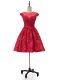 Mini Length A-line Sleeveless Red Prom Dress Lace Up