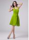 Smart Halter Top Sleeveless Zipper Green Chiffon
