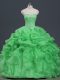 Lace Up Sweet 16 Dress Beading and Ruffles and Pick Ups Sleeveless Floor Length