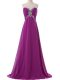 Eggplant Purple Prom Dress Sweetheart Sleeveless Brush Train Lace Up