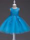 Discount Teal Scoop Neckline Appliques Flower Girl Dress Sleeveless Zipper