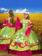 Perfect Embroidery Little Girls Pageant Gowns Olive Green Lace Up Sleeveless Floor Length