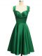 Sumptuous Straps Sleeveless Lace Up Quinceanera Court of Honor Dress Green Taffeta
