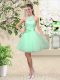 Traditional Sleeveless Lace and Belt Lace Up Quinceanera Court of Honor Dress