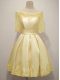 Delicate Knee Length A-line Half Sleeves Yellow Damas Dress Lace Up