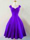 Dramatic Purple Straps Lace Up Ruching Dama Dress for Quinceanera Sleeveless