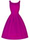 Custom Design Fuchsia Sleeveless Knee Length Ruching Lace Up Court Dresses for Sweet 16 Custom Design Fuchsia Sleeveless Knee Length Ruching Lace Up Court Dresses for Sweet 16