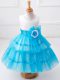 Scoop Sleeveless Zipper Toddler Flower Girl Dress Baby Blue Tulle
