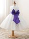 High Class Ball Gowns Kids Pageant Dress White Scoop Organza Sleeveless Floor Length Zipper