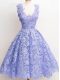 Most Popular Lavender Vestidos de Damas Prom and Party and Wedding Party with Lace Straps Sleeveless Zipper