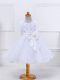 White Scoop Neckline Bowknot Toddler Flower Girl Dress Sleeveless Zipper