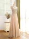 Most Popular Floor Length Empire Sleeveless Champagne Prom Dress Zipper