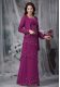 Purple Chiffon Zipper Straps Sleeveless Floor Length Evening Dress Beading