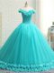 Romantic Sleeveless Court Train Lace Up Hand Made Flower Sweet 16 Quinceanera Dress