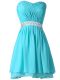 Decent Chiffon Sweetheart Sleeveless Lace Up Beading and Ruching Prom Dress in Aqua Blue  Decent Chiffon Sweetheart Sleeveless Lace Up Beading and Ruching Prom Dress in Aqua Blue