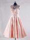 Pink Sleeveless Taffeta Zipper Prom Dress for Prom and Party and Sweet 16