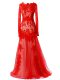 Scalloped Sleeveless Zipper Homecoming Dress Red Tulle