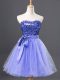 Perfect A-line Blue Sweetheart Tulle Sleeveless Mini Length Zipper