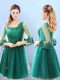 Knee Length Green Damas Dress Scoop 3 4 Length Sleeve Lace Up