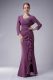 Floor Length Mermaid Sleeveless Purple Prom Dress Zipper